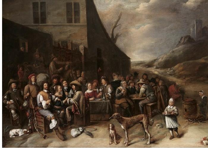 Gillis van Tilborgh Outside a Tavern